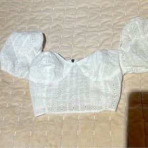 Misguided Crop lace Blouse
